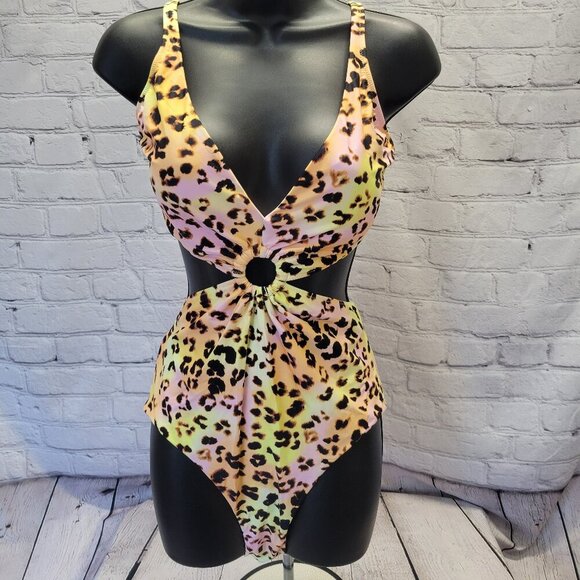 Bar III Women's Animal-Print O-Ring Monokini Swimsuit - Picture 1 of 8